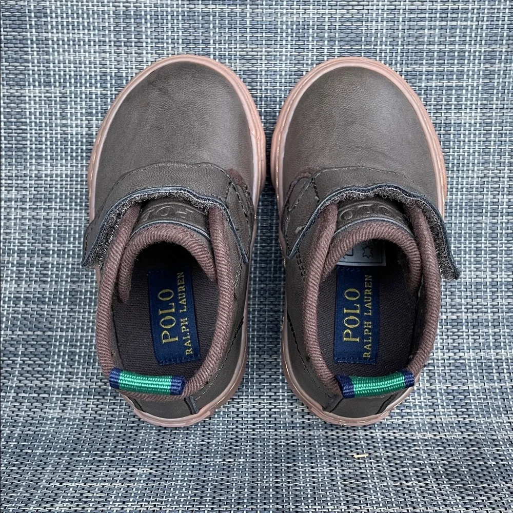 Polo by Ralph Lauren Brown Chocolate Chett-EZ Leather Strap Boots infant shoes 4